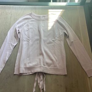 Lulu lemon pink sweater with tie detail on the back